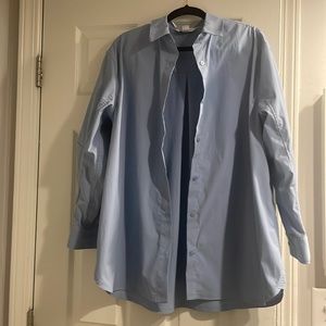 Athleta Button Down Baby Blue Shirt